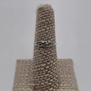 Size 6.25 Sterling Silver Petite Filigree Band Ring A3605
